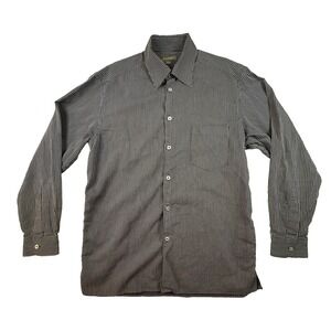 Ermenegildo Zegna Men's XL Black/Silver Striped LS Made in Italy SEE DESCRIPTION